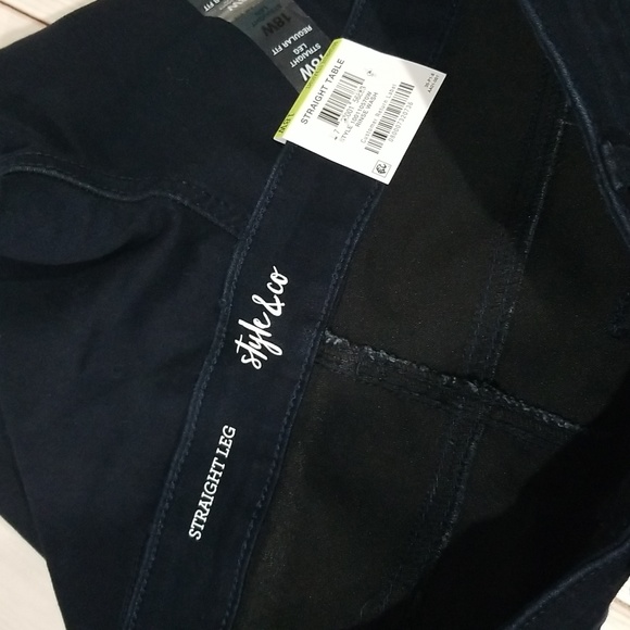 Style & Co Women's Pants Straight Legs High Rise Slimming Pockets Size 18W - Picture 4 of 9